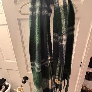 Steve Madden Green and Black Plaid Scarf